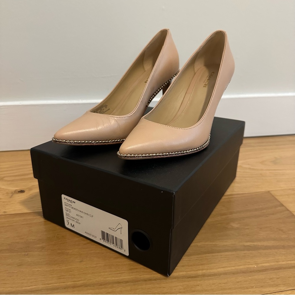 Coach Smith Leather Beadchain Women Heel